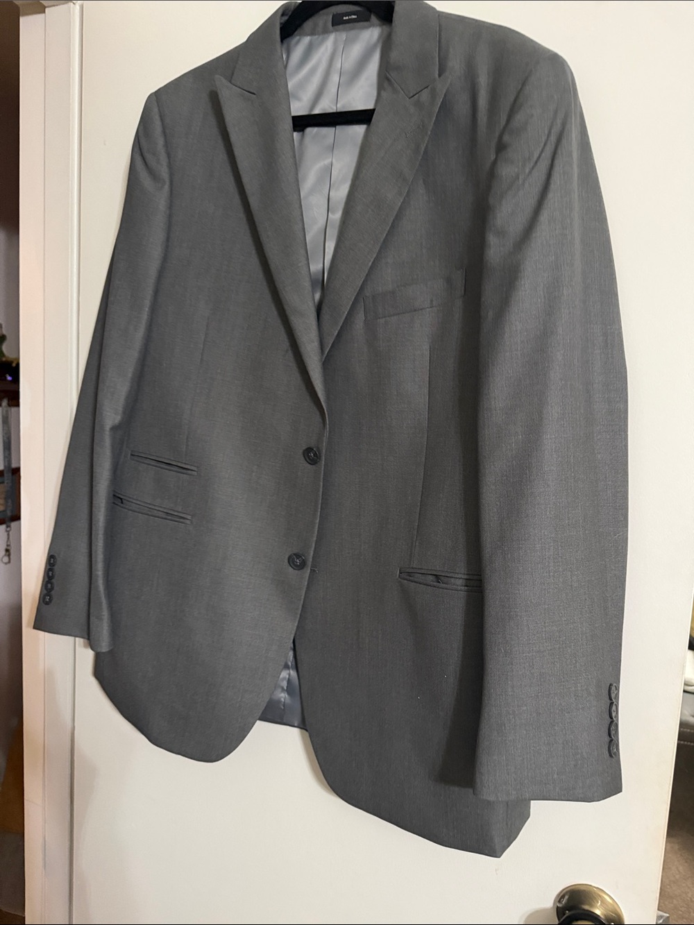 jf j.ferrar Men's Gray Two-Button Suit Jacket
